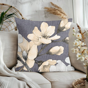 Textured Tranquillity: Cherry Blossom Serenade Cushion