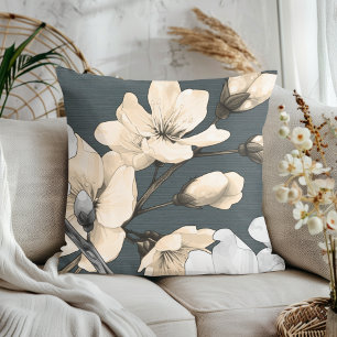 Textured Tranquillity Pastel Cherry Blossom  Cushion