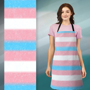 Textured Transgender Pride Flag Colors Stripes Apron