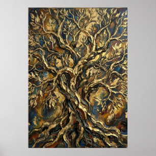 Textured Tree Of Life Artwork Poster