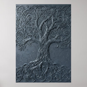 Textured Tree of Life Design Poster