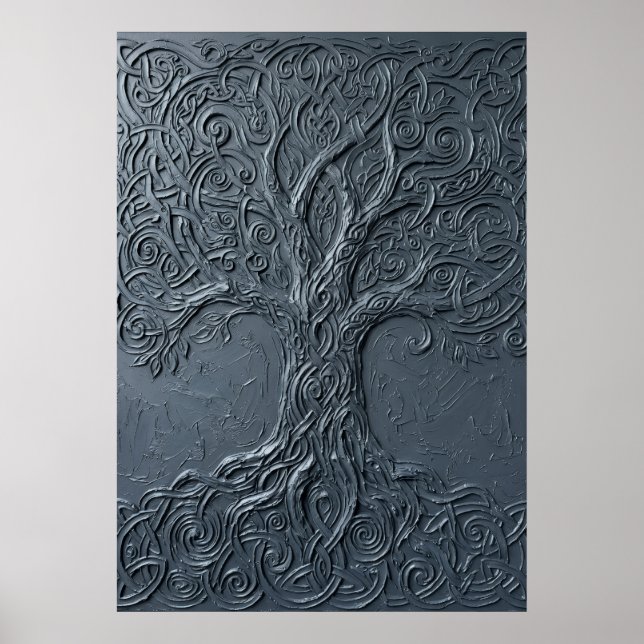 Textured Tree of Life Design Poster (Front)
