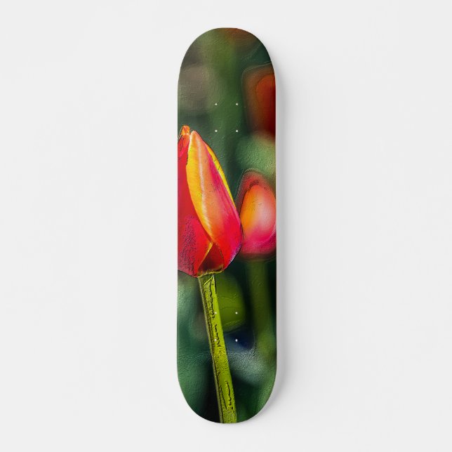Textured Tulip Garden Skateboard (Front)