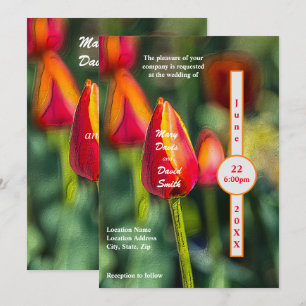 Textured Tulip Garden Wedding Invitation