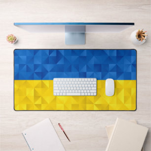 Textured Ukrainian flag Desk Mat