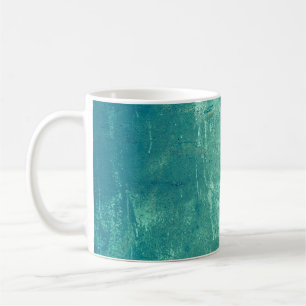 Textured vintage stripped blue wall. Background of Coffee Mug