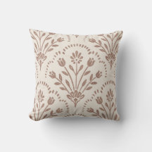 Textured Warm Brown Floral Scallop Pattern