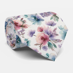 Textured Watercolor Gradient Floral Pattern Tie
