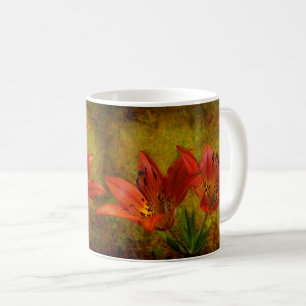 Textured Western Red Prairie Lily Icon Coffee Mug