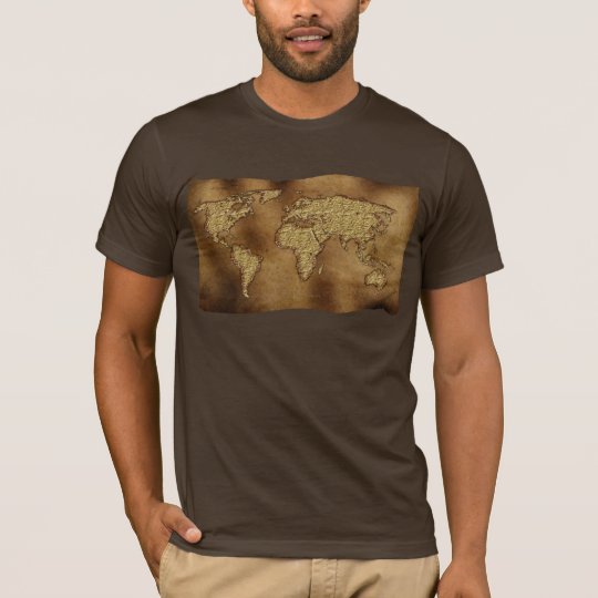 Textured WORLD MAP on Parchment T-Shirt