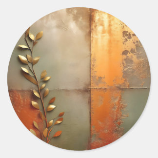 Textured Worn Metal in Copper Classic Round Sticker
