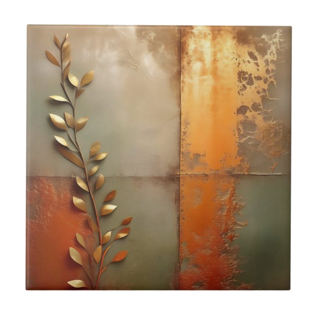 Textured Worn Metal in Copper Tile (Front)