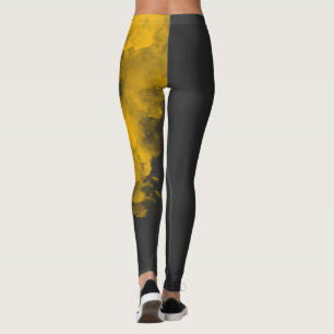 Textured Yellow Leggings - Unique Background