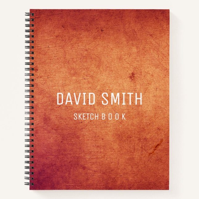 textures Personalised Sketchbook Name Notebook (Front)