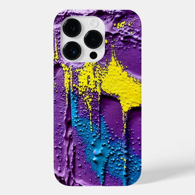 Textures Purple Blue Yellow Explosion Fun Colours Case-Mate iPhone Case (Back)