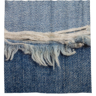 Textures ripped jeans background. shower curtain