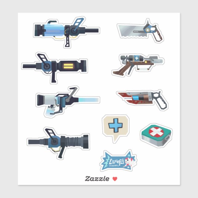 TF2 BLU medic arsenal sticker set (Sheet)