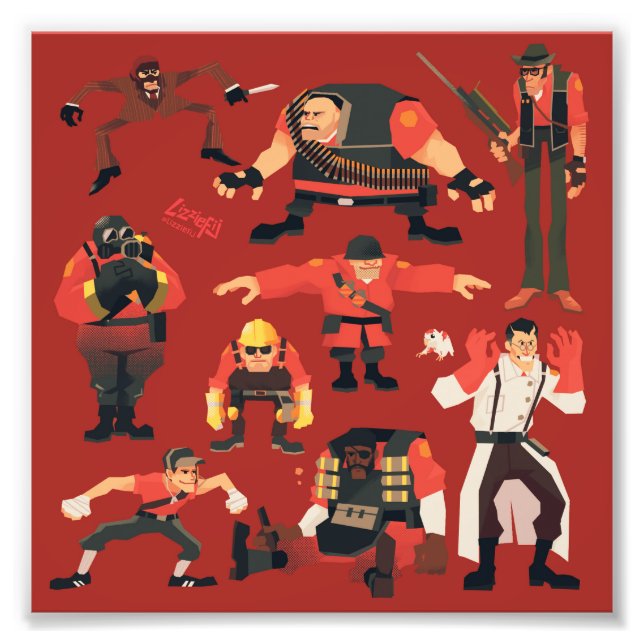 TF2 Meme mercenaries small art print (Front)