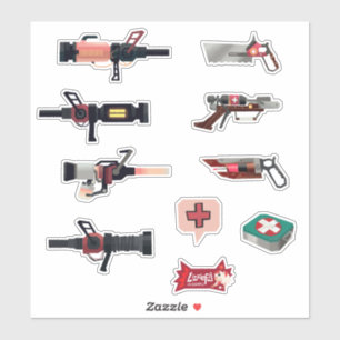TF2 RED medic arsenal sticker set