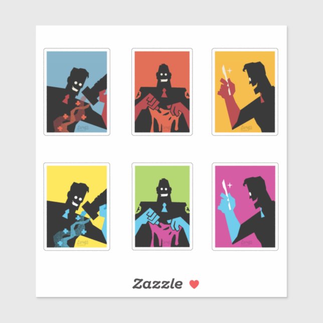 TF2 RED medic dual triptych sticker set (Sheet)