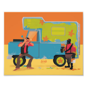 TF2 sniper and pyro van painting print