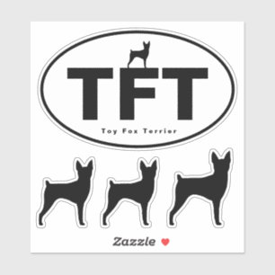 TFT Toy Fox Terrier Silhouettes Vinyl Sticker Set