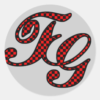 TG chequered logo Classic Round Sticker