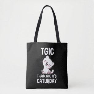 TGIC Thank God It's Caturday Tote Bag