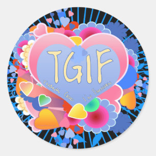 TGIF CLASSIC ROUND STICKER