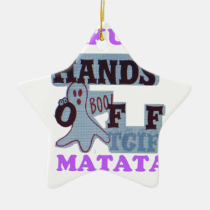TGIF Hakuna Matata Hands Off Boo Funny Face Ceramic Tree Decoration