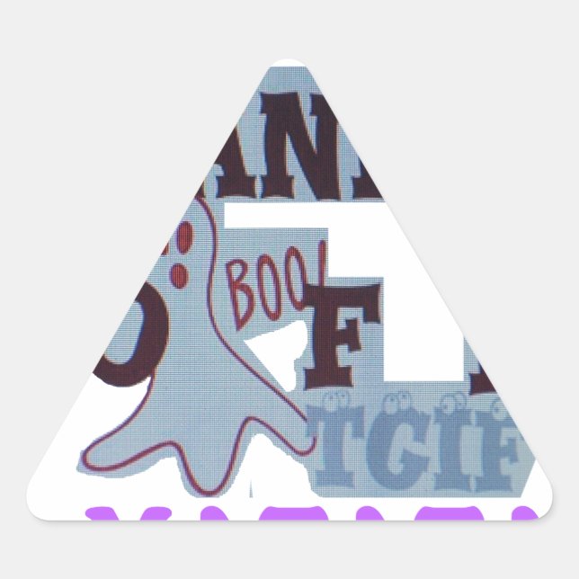 TGIF Hakuna Matata Hands Off Boo Funny Face Triangle Sticker (Front)