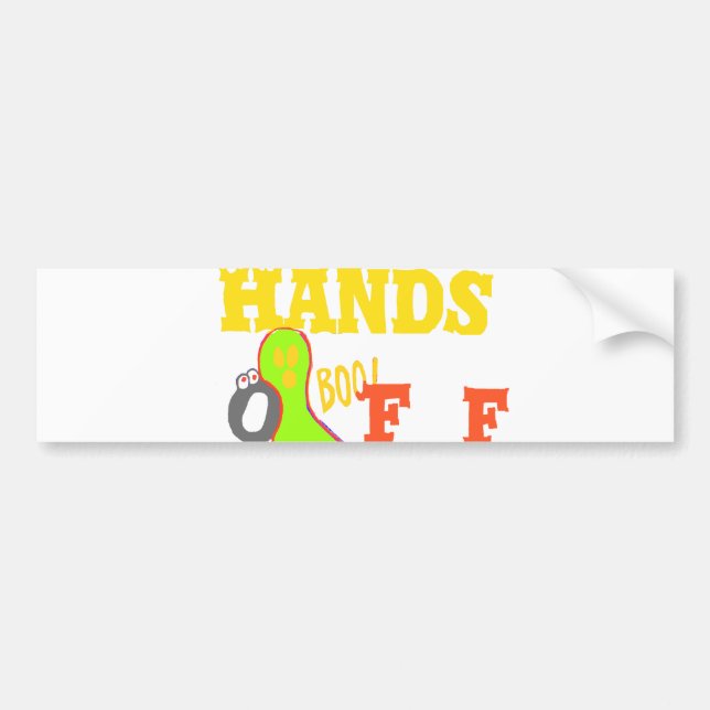 "TGIF Hands Off" Funky humor Merch Design  Bumper Sticker (Front)
