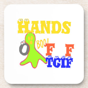 "TGIF Hands Off" Funky humor Merch Design  Coaster