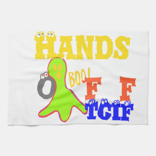 "TGIF Hands Off" Funky humor Merch Design  Tea Towel