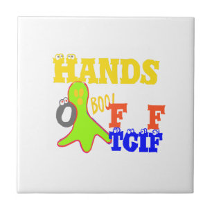 "TGIF Hands Off" Funky humor Merch Design Tile
