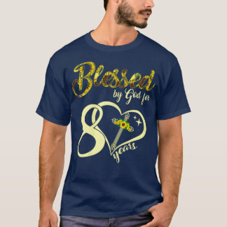 Th 80 Years Old Birthday Sunflower Christian T-Shirt