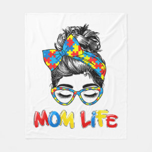 Th Autistic Autism Awareness Mom-Life Shirts Women Fleece Blanket