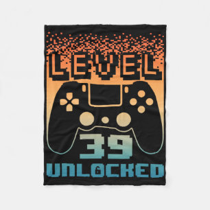 &# th Birthday For Men Level &#  Unlocked Gamer  Fleece Blanket