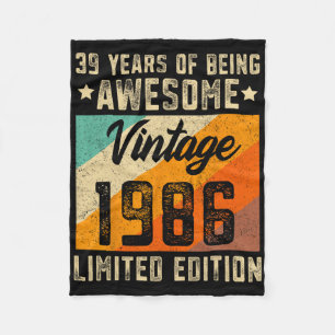 &#; th Birthday Men &#; Years Old Women 1986 Limi Fleece Blanket