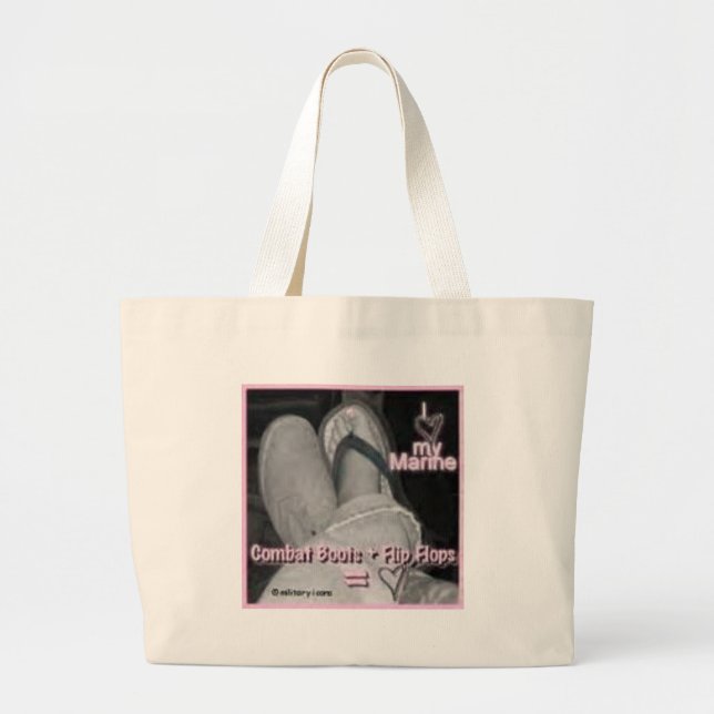 th_combatbootsandflipflops large tote bag (Front)