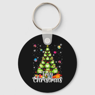 Th Cute Frog Christmas Tree Pajama Matching Costum Key Ring
