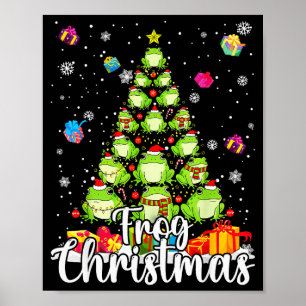 Th Cute Frog Christmas Tree Pajama Matching Costum Poster