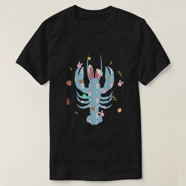 Th Cute Lobster Lover Easter Bunny Costume Egg Eas T-Shirt (Design Front)