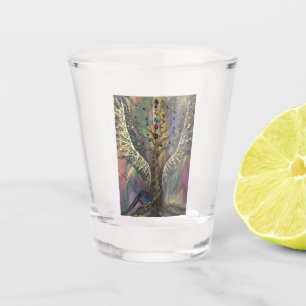 Th Divine Tree Of Life celestial wings and jewels Shot Glass
