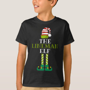 Th I'm The Lineman Elf Christmas Pajama Matching C T-Shirt
