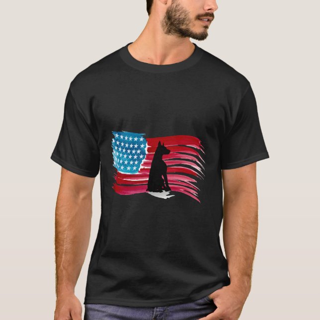 Th Of July Doberman Lover T-Shirt (Front)