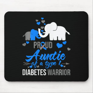 Th Proud Auntie Of A Type 1 Diabetes Warrior Gift Mouse Mat