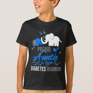 Th Proud Auntie Of A Type 1 Diabetes Warrior Gift T-Shirt