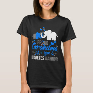 Th Proud Grandma Of A Type 1 Diabetes Warrior Elep T-Shirt