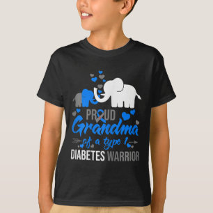 Th Proud Grandma Of A Type 1 Diabetes Warrior Elep T-Shirt